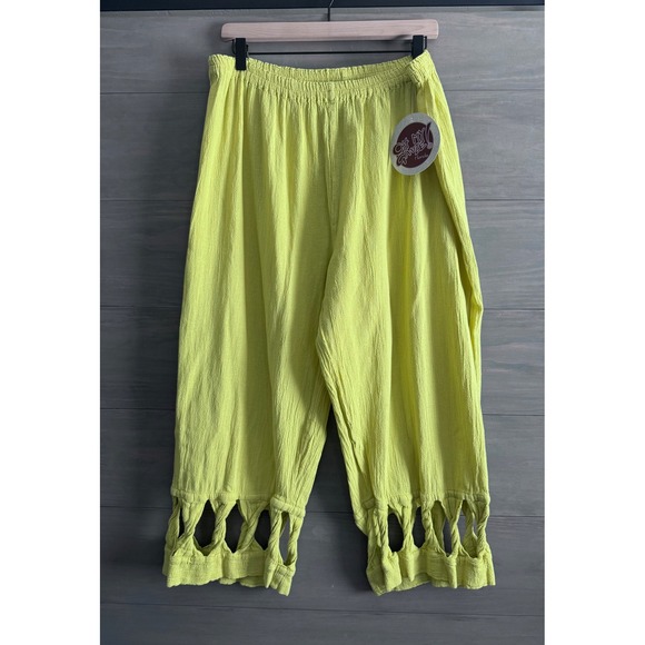 Oh My Gauze! Tricia Pant Wide Leg Cotton Cropped Capri Gaucho Size 3 XXL‎ NWT - Picture 1 of 7